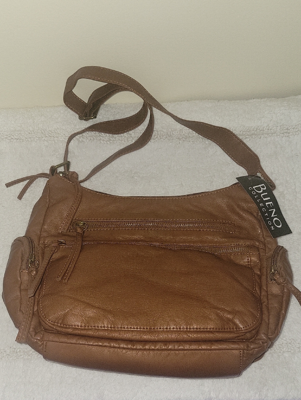 Bueno Tan Leather Crossbody Bag NWT